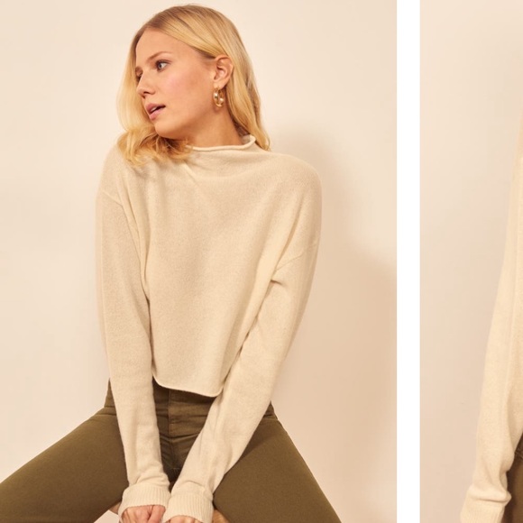 REFORMATION Cashmere Crop Turtleneck - Picture 2 of 5